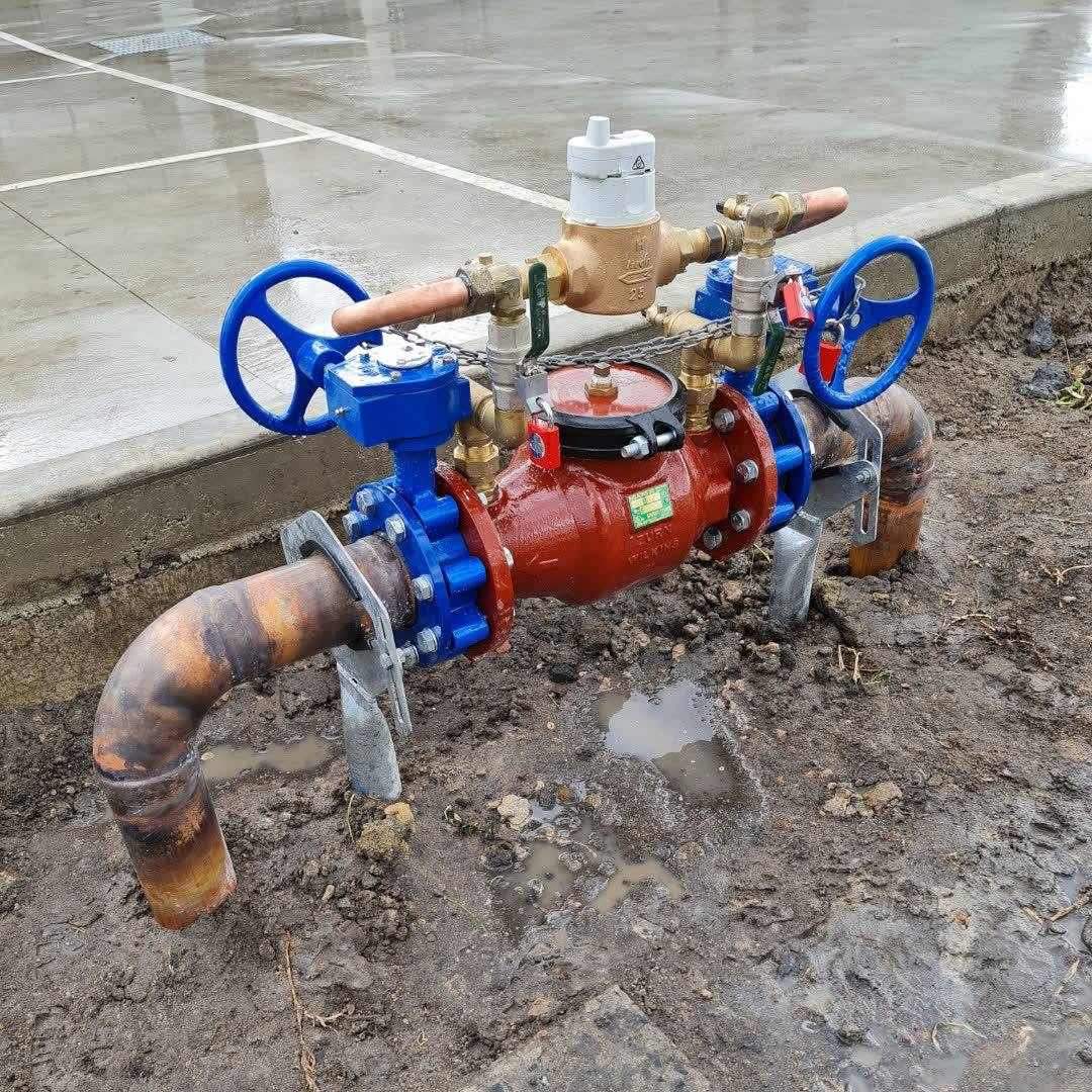 Backflow prevention device being tested